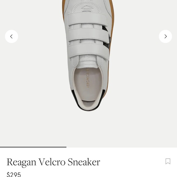 NEW *Veronica Beard* White and Black Reagan Velcro Sneakers - Size 8 - Picture 4 of 8